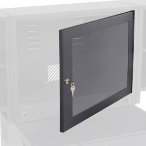 Global Equipment Optional Door with Acrylic Window For   Fold-Out Computer Cabinet, Black 436912